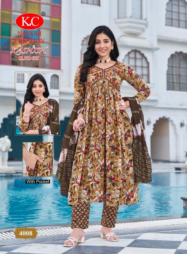 Kc Kashish Vol 4 Rayon Printed Kurti Bottom With Dupatta